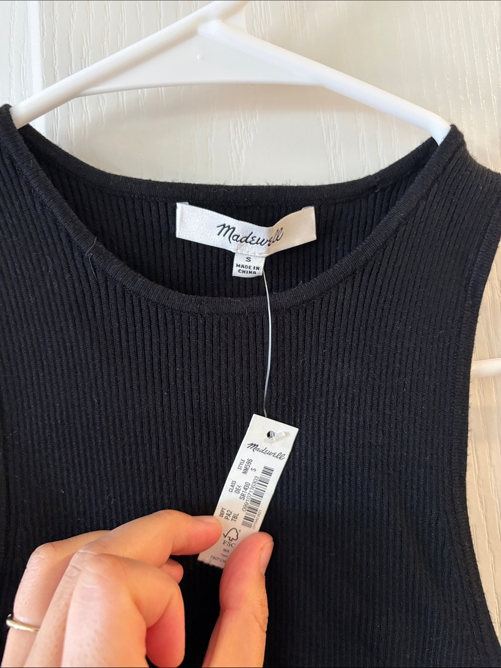 Madewell Black Ribbed Racerback Tank Top - Picture 2 of 4